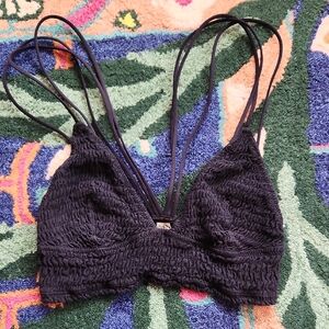 Free People Black Textured Bralette
